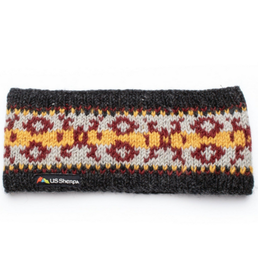 Dorjee Headband  | Grey/Maroon